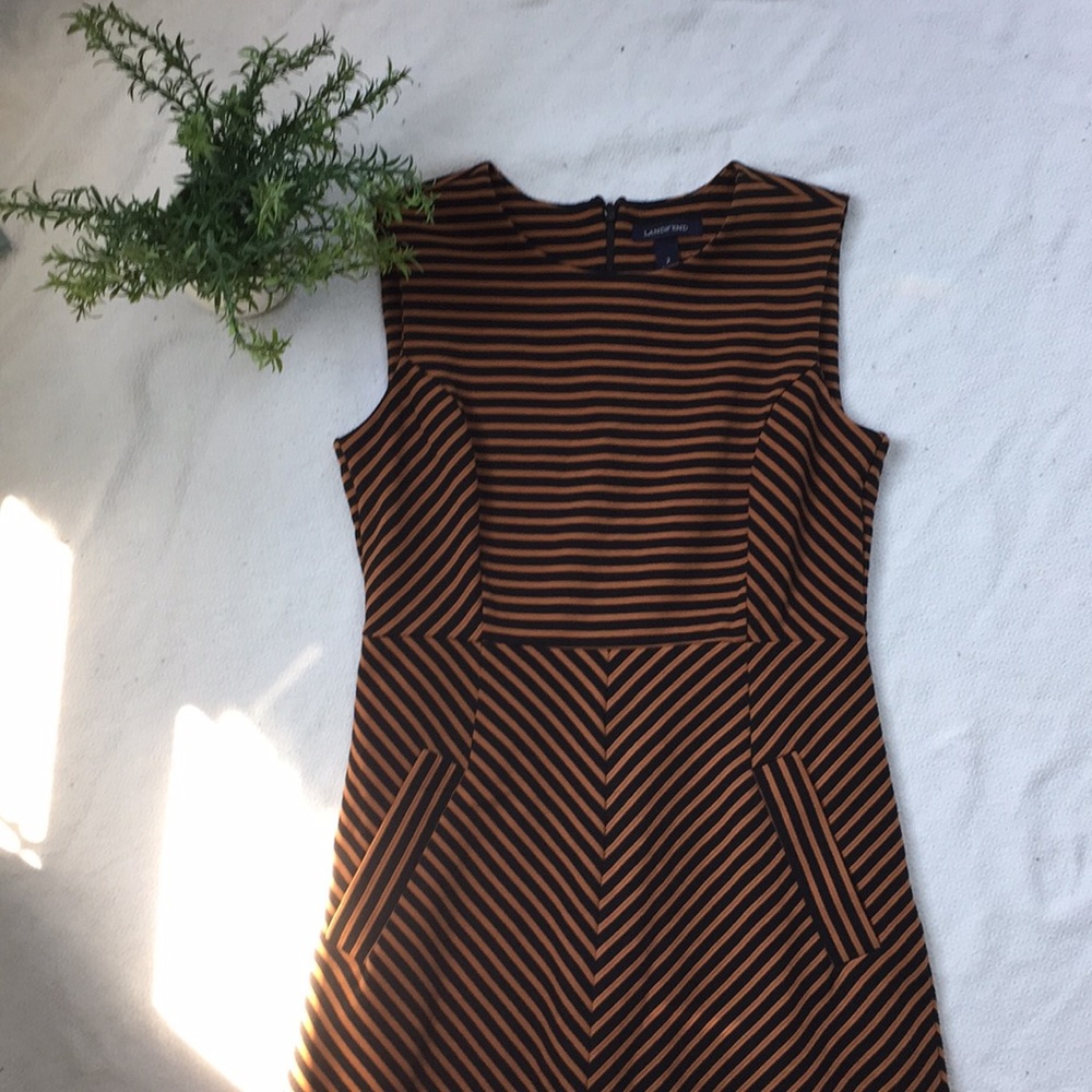 Orange and black striped dress